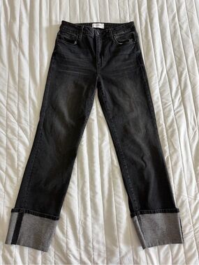 Evereve black/Gray High-Rise Straight Jeans